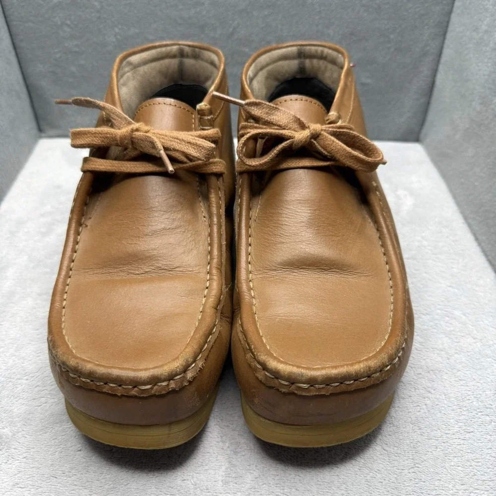 Clarks Stinson Hi Men's 10.5 Brown Leather Moc Toe Chukka Boots Walking Comfort